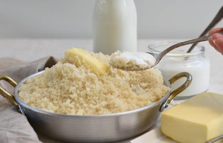 קוסקוס חלבי עם חמאה ולבן